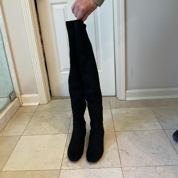 Thigh High Boots, Black Suede by Dolce Vita, Short Heel, 27.5” tall, Sz 8.5 - Picture 6 of 15